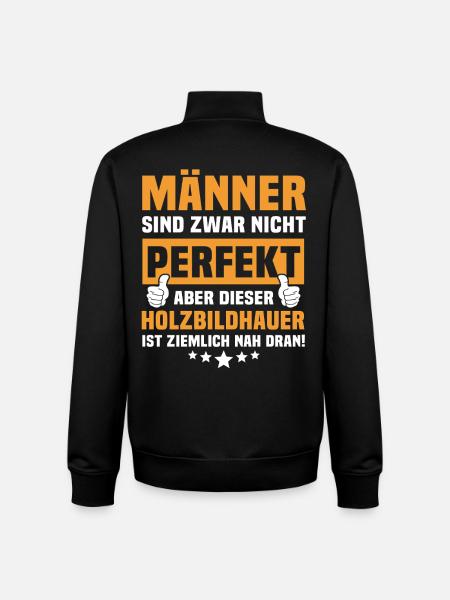 Lustige Holzbildhauer Sprüche - Unisex Organic Zip Sweatshirt von Stanley/Stella - Schwarz