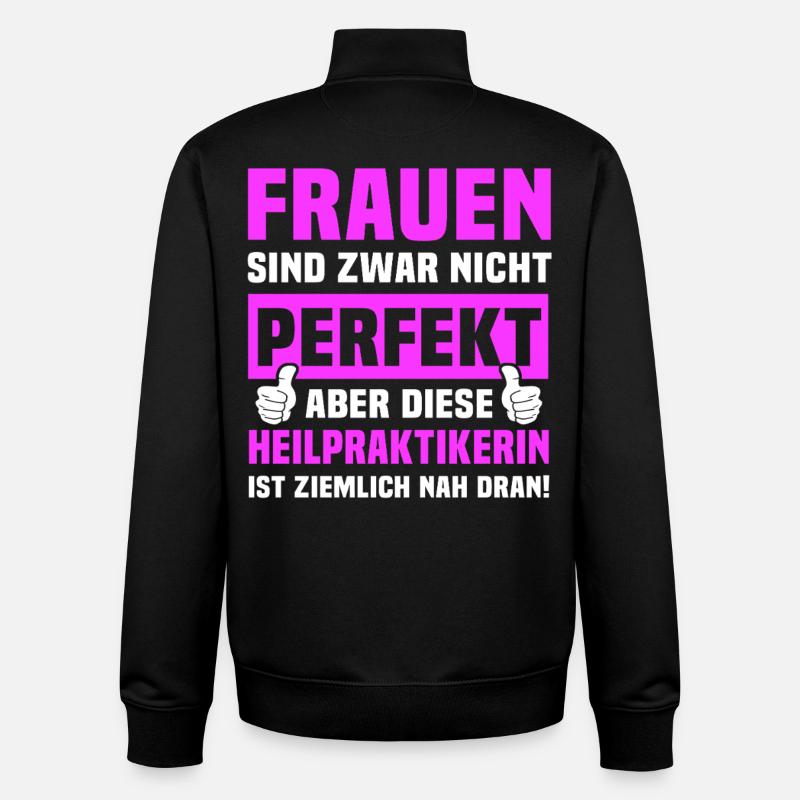 Naturopathe Spruch - Sweat zippé unisexe en coton bio Stanley/Stella - noir