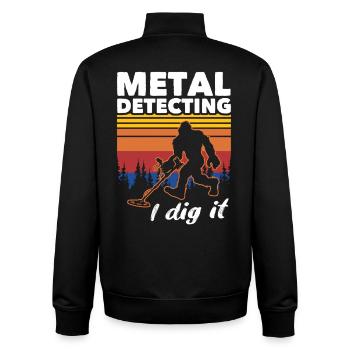 Dirt Fishing Big Foot - Unisex Organic Zip Sweatshirt von Stanley/Stella - Schwarz - Hinten - AI Model Male 185 light (185cm)