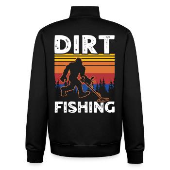 Dirt Fishing Sasquatches - Unisex Organic Zip Sweatshirt von Stanley/Stella - Schwarz - Hinten - AI Model Male 185 light (185cm)