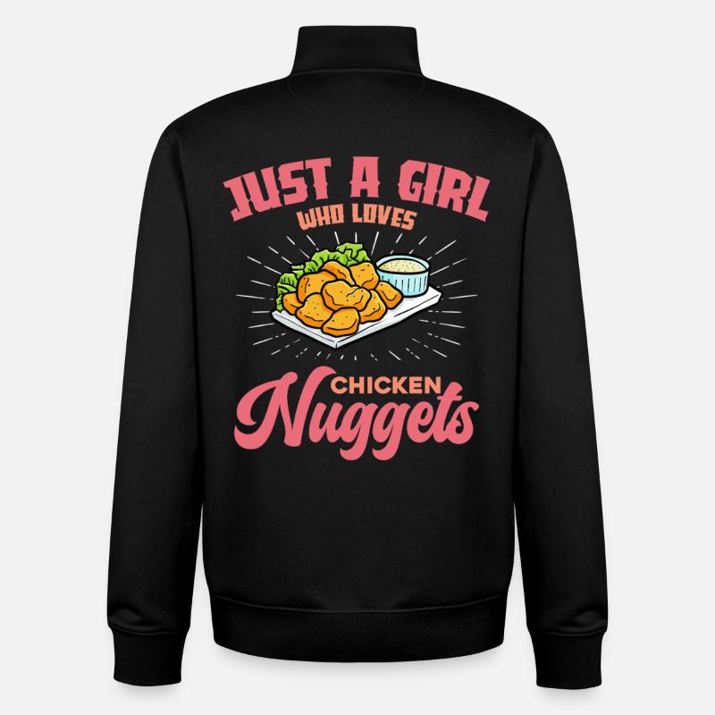 Mädchen liebt Chicken Nuggets - Unisex Organic Zip Sweatshirt von Stanley/Stella - Schwarz