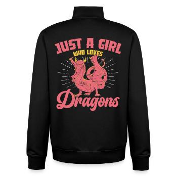 Nur ein Mädchen liebt Drachen - Unisex Organic Zip Sweatshirt von Stanley/Stella - Schwarz - Hinten - AI Model Male 185 light (185cm)