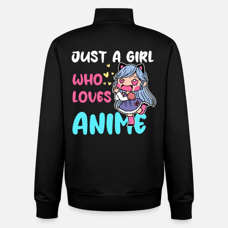 Mädchen liebt Anime Chibi - Unisex Organic Zip Sweatshirt von Stanley/Stella - Schwarz