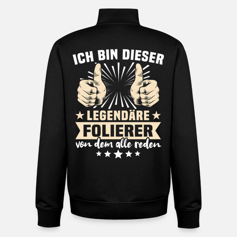 Folierer Sprüche - Unisex Organic Zip Sweatshirt von Stanley/Stella - Schwarz