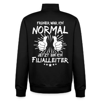 branch manager - Unisex Organic Zip Sweatshirt by Stanley/Stella - black - Back - AI Model Male 185 light (185cm)