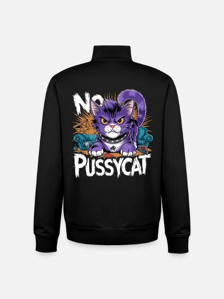 Pas de chat rebelle Chat Combattant - Sweat zippé unisexe en coton bio Stanley/Stella - noir