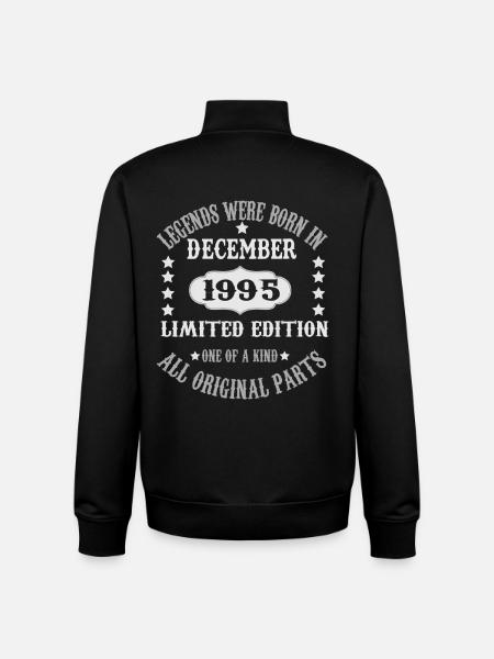 Legends-were-born-in-December-1995 - Unisex Organic Zip Sweatshirt by Stanley/Stella - black