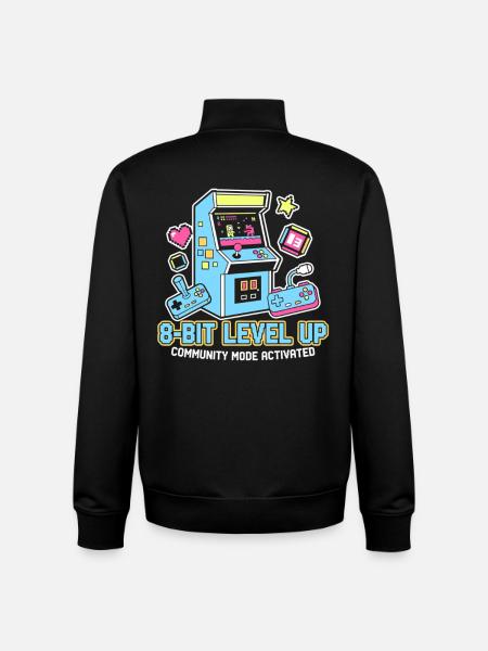 8-Bit LEVEL Arcade Retro Gaming Community - Unisex Organic Zip Sweatshirt von Stanley/Stella - Schwarz