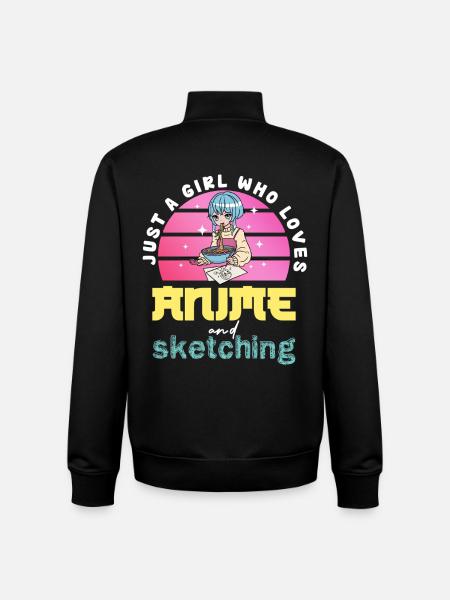 Anime Inspired: Ramen and Sketches - Unisex Organic Zip Sweatshirt by Stanley/Stella - black