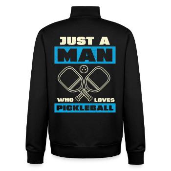 Only one man loves pickleball - Unisex Organic Zip Sweatshirt by Stanley/Stella - black - Back - AI Model Male 185 light (185cm)