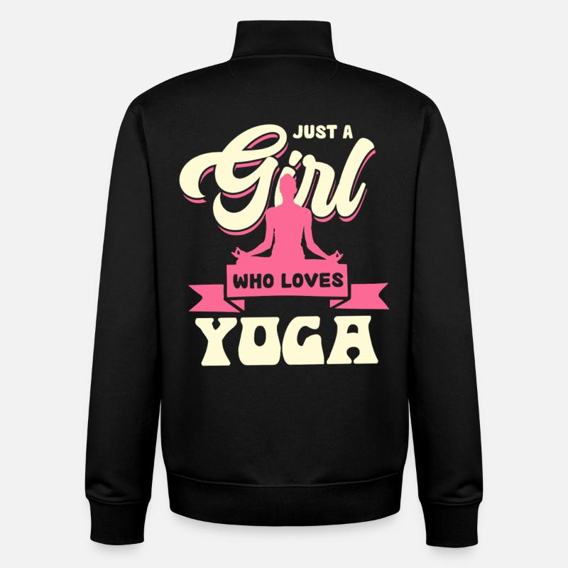 Mädchen mit Yoga-Leidenschaft - Unisex Organic Zip Sweatshirt von Stanley/Stella - Schwarz