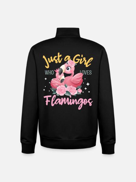 Nur ein Mädchen liebt Flamingos - Unisex Organic Zip Sweatshirt von Stanley/Stella - Schwarz