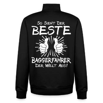Best Excavator Operator - Unisex Organic Zip Sweatshirt by Stanley/Stella - black - Back - AI Model Male 185 light (185cm)