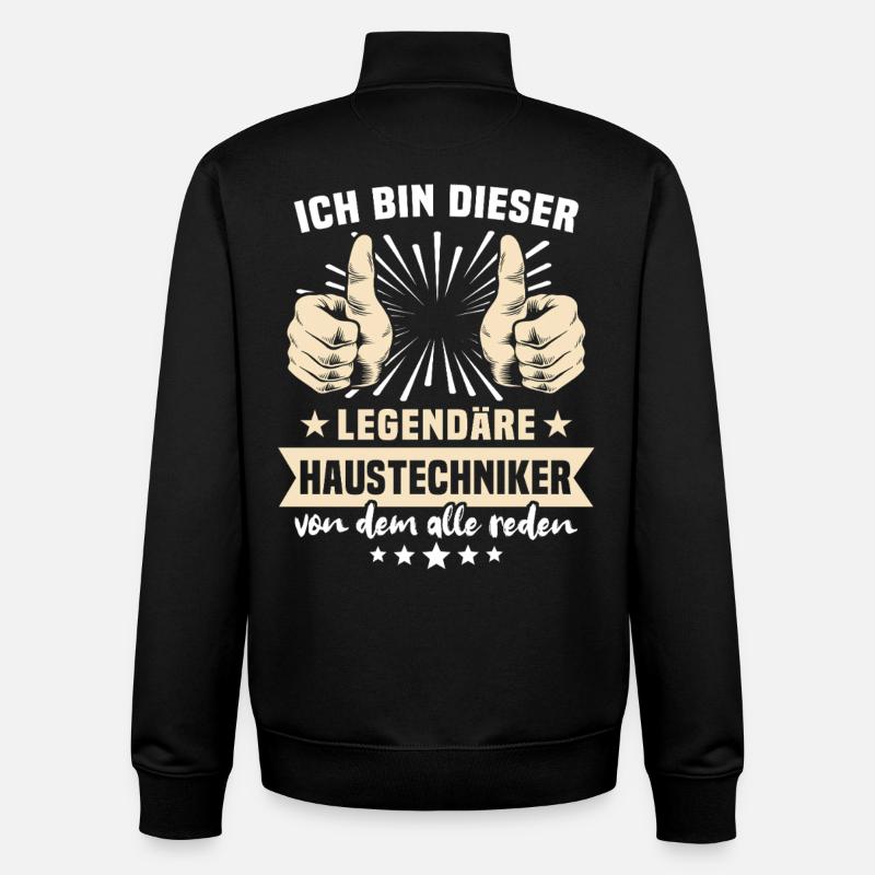Haustechniker Sprüche - Unisex Organic Zip Sweatshirt von Stanley/Stella - Schwarz
