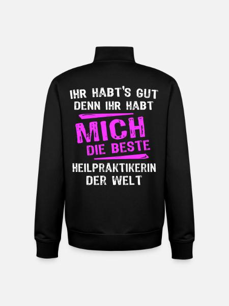 Naturopath Sayings - Unisex Organic Zip Sweatshirt by Stanley/Stella - black