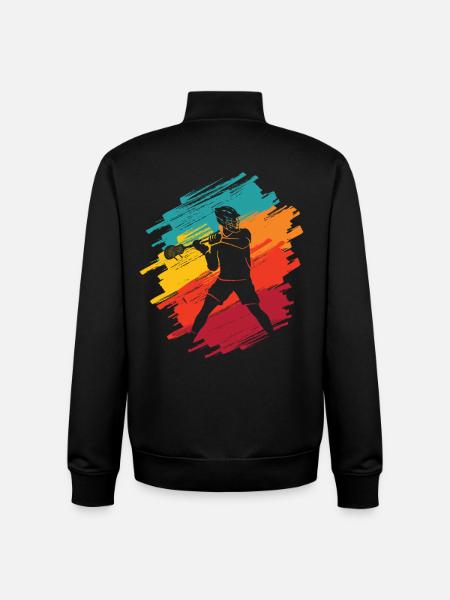 Lacrosse Player Retro Kids Men's Lacrosse - Unisex Organic Zip Sweatshirt by Stanley/Stella - black