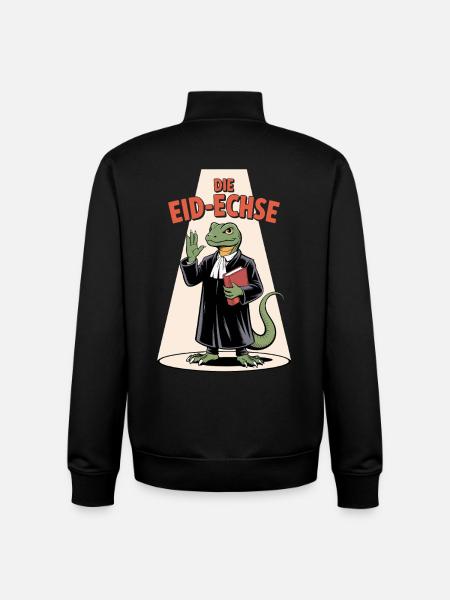 Die Eid-Echse im Richter-Look Cartoon - Unisex Organic Zip Sweatshirt von Stanley/Stella - Schwarz