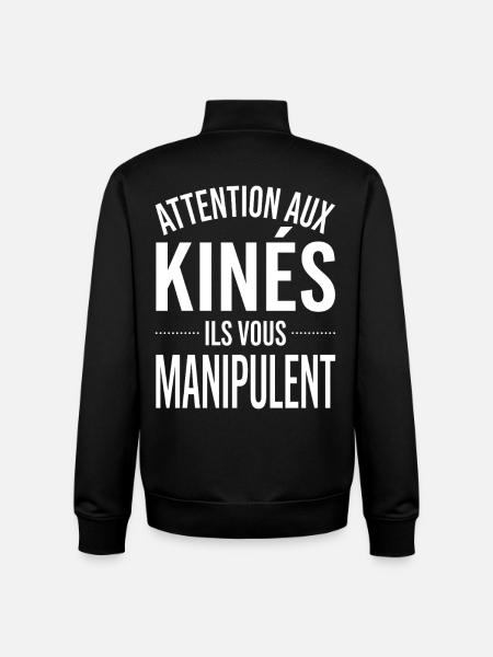 Attention aux kinés ils vous manipulent - Sweat zippé unisexe en coton bio Stanley/Stella - noir