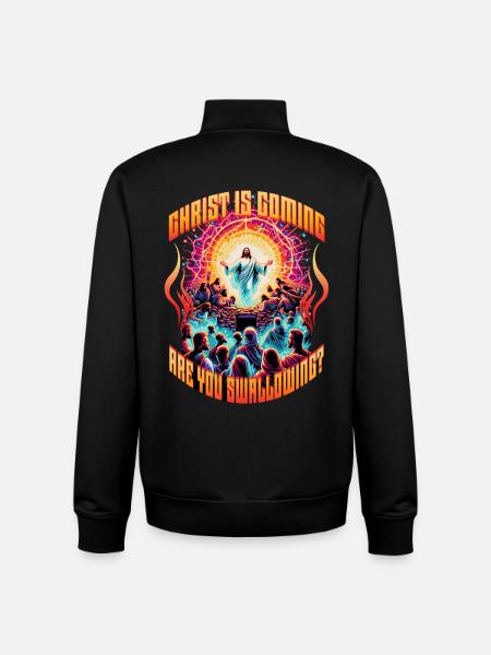 Le Christ arrive. Tu avale ? Inutilisable - Sweat zippé unisexe en coton bio Stanley/Stella - noir