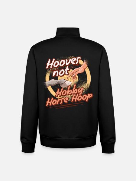 Anti-harrastus Horsing -imurit Ei Hobby Horse Hoop - Unisex vetoketjullinen collegepaita luomupuuvillasta Stanley/Stellalta - musta