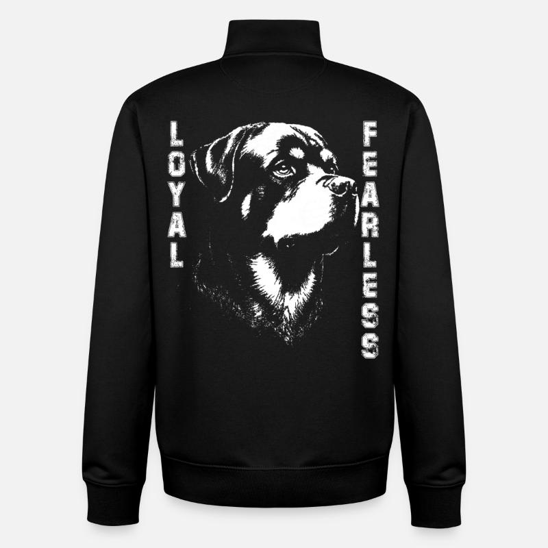 Chien Loyal Rottweiler  - Sweat zippé unisexe en coton bio Stanley/Stella - noir