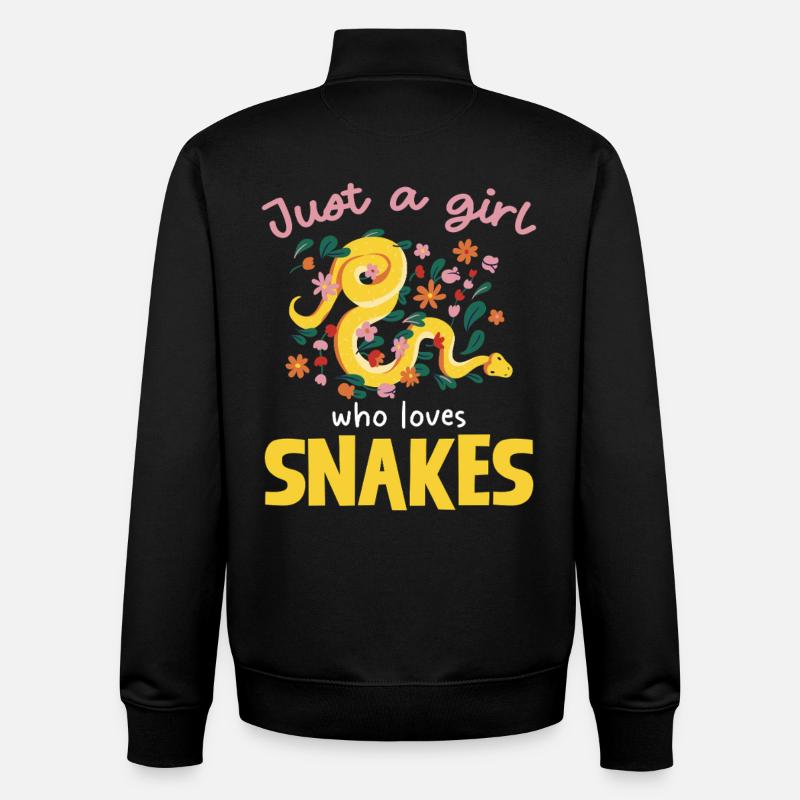 Nur ein Mädchen liebt Schlangen - Unisex Organic Zip Sweatshirt von Stanley/Stella - Schwarz