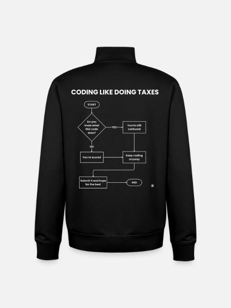 Codierung wie Steuererklärung – Hope Gift einreichen - Unisex Organic Zip Sweatshirt von Stanley/Stella - Schwarz