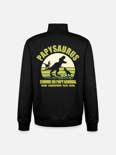 Papysaurus als normaler Opa-Humor - Unisex Organic Zip Sweatshirt von Stanley/Stella - Schwarz