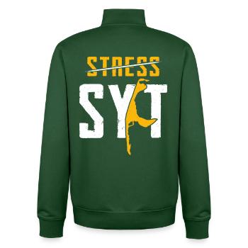 Sylt STRESS SYLT Vacances en mer du Nord Plaisir - Sweat zippé unisexe en coton bio Stanley/Stella - vert bouteille - Dos - AI Model Male 185 dark (185cm)