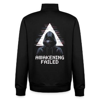 Awakening Failed Glitch im Hacker-Stil - Unisex Organic Zip Sweatshirt von Stanley/Stella - Schwarz - Hinten - AI Model Male 185 light (185cm)