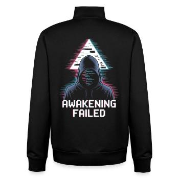Awakening Failed – Neon Glitch Figur - Unisex Organic Zip Sweatshirt von Stanley/Stella - Schwarz - Hinten - AI Model Male 185 light (185cm)