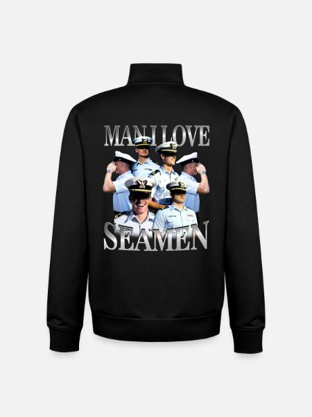 Man I Love Seamen Unwearable Bootleg - Unisex Organic Zip Sweatshirt by Stanley/Stella - black