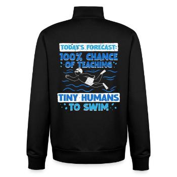 Schwimmlehrer Teaching Tiny Humans To Swim - Unisex Organic Zip Sweatshirt von Stanley/Stella - Schwarz - Hinten - AI Model Male 185 light (185cm)