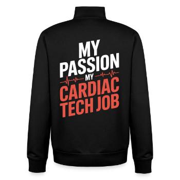 Cardiac Tech My Passion My Cardiac Sonography - Unisex Organic Zip Sweatshirt von Stanley/Stella - Schwarz - Hinten - AI Model Male 185 light (185cm)