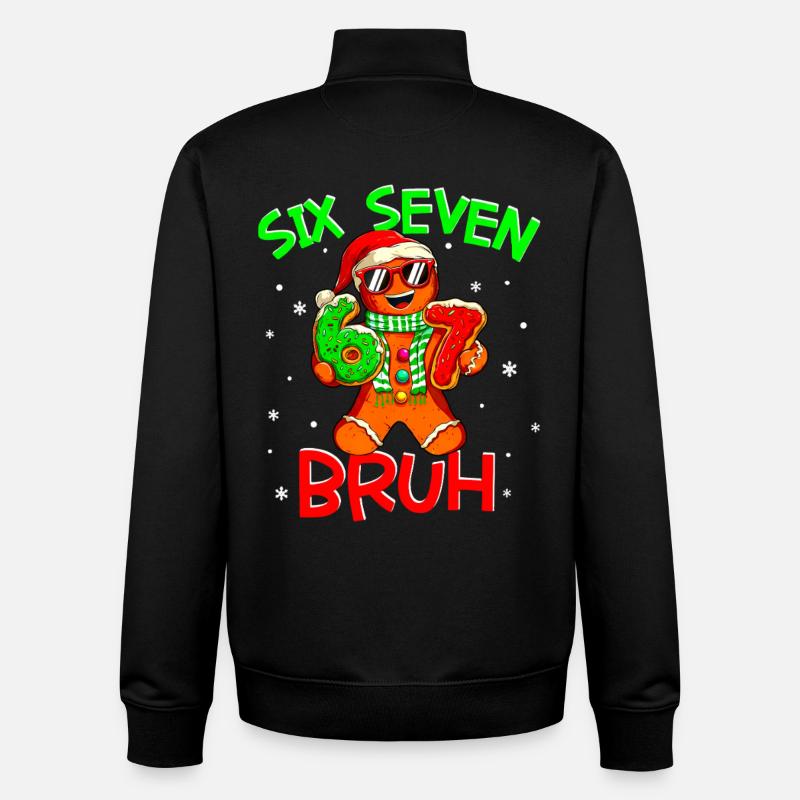 67 Christmas 6 7 Meme Gingerbread - Unisex Organic Zip Sweatshirt von Stanley/Stella - Schwarz