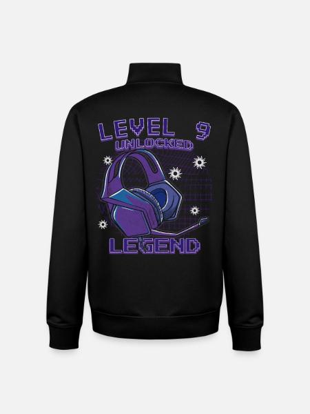 Level 9 Unlocked Kopfhörer Neon - Unisex Organic Zip Sweatshirt von Stanley/Stella - Schwarz