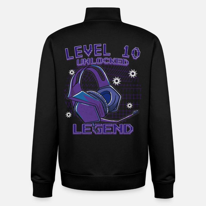 Level 10 Unlocked Legend - Unisex Organic Zip Sweatshirt von Stanley/Stella - Schwarz