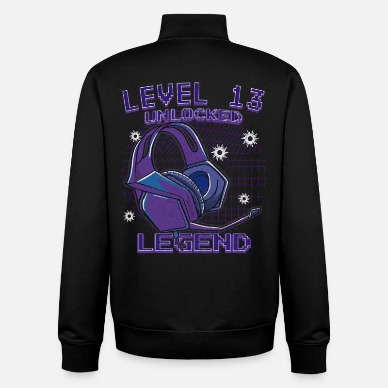Level 13 Unlocked Legend - Unisex Organic Zip Sweatshirt by Stanley/Stella - black