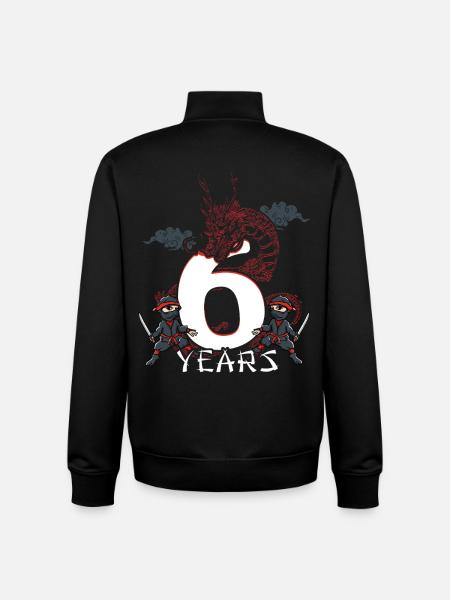 Six Years Dragon Ninja Anniversary - Unisex Organic Zip Sweatshirt by Stanley/Stella - black