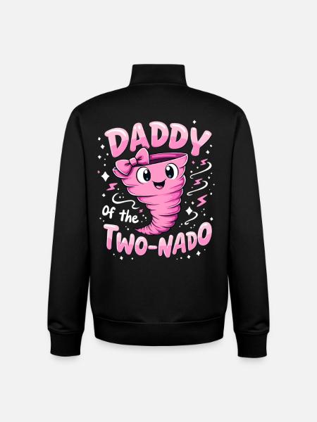 Daddy Two-Nado Pink Swirl - Unisex Organic Zip Sweatshirt by Stanley/Stella - black