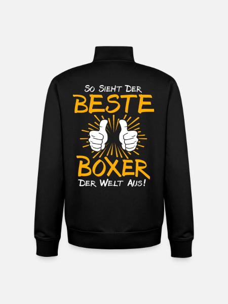 Boxer Geschenkidee - Unisex Organic Zip Sweatshirt von Stanley/Stella - Schwarz