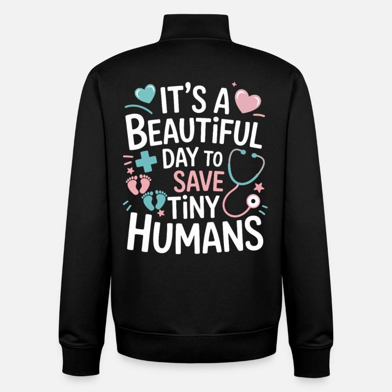Kleine Helden retten heute - Unisex Organic Zip Sweatshirt von Stanley/Stella - Schwarz