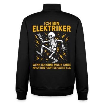 Electrician Saying Funny, I'm an Electrician - Unisex Organic Zip Sweatshirt by Stanley/Stella - black - Back - AI Model Male 185 light (185cm)