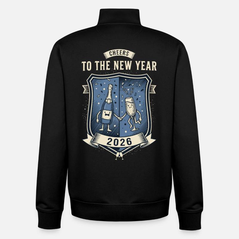 Prost auf die Neujahrsfeier 2026 - Unisex Organic Zip Sweatshirt von Stanley/Stella - Schwarz