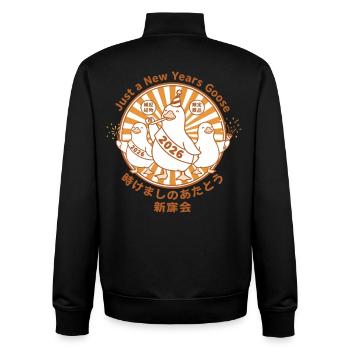 Nur eine Silvestergans-Feier 2026 - Unisex Organic Zip Sweatshirt von Stanley/Stella - Schwarz - Hinten - AI Model Male 185 light (185cm)