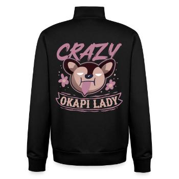 Crazy Okapi Lady - Unisex Organic Zip Sweatshirt by Stanley/Stella - black - Back - AI Model Male 185 light (185cm)