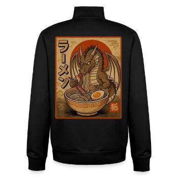 Retro-Drache Ramen-Design - Unisex Organic Zip Sweatshirt von Stanley/Stella - Schwarz - Hinten - AI Model Male 185 light (185cm)
