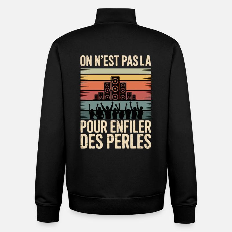 Wir sind nicht hier, um Perlen zu fädeln - Unisex Organic Zip Sweatshirt von Stanley/Stella - Schwarz