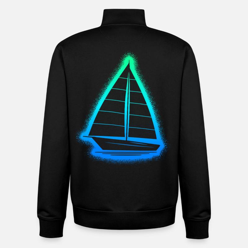 Voilier Enfants Hommes Garçons Marins - Sweat zippé unisexe en coton bio Stanley/Stella - noir