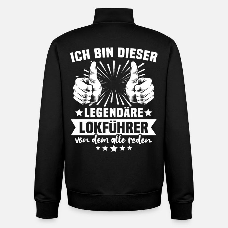 Train Driver Legend - Unisex Organic Zip Sweatshirt by Stanley/Stella - black